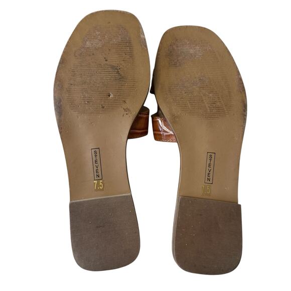 STEVE MADDEN Steven New York Harlien Slide Sandal Cognac Croc 7.5 - Picture 6 of 6